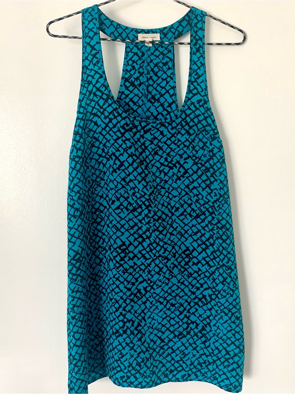 Swing Dress silence + noise Teal and Black Patterned Racerback